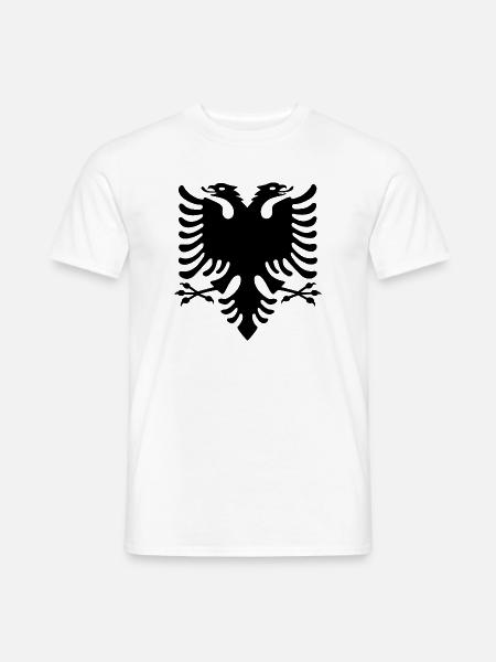 Albanische Flagge - Männer T-Shirt - Weiß