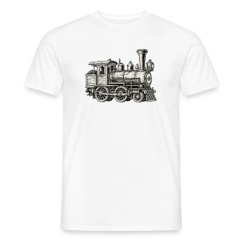 Dampflok Vintage Historische Eisenbahn - Männer T-Shirt - Weiß - Vorne - AI Model Male 178 dark (178cm)
