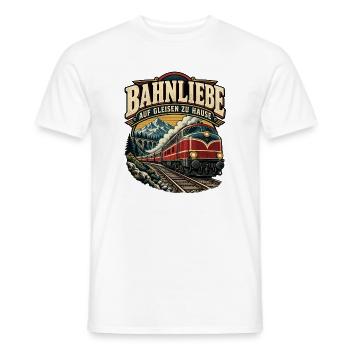 Bahnliebe – Auf Gleisen zu Hause Retro Zug - Männer T-Shirt - Weiß - Vorne - AI Model Male 178 dark (178cm)
