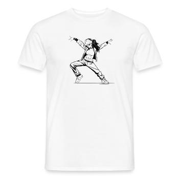 B-Girl Mädchen Zeichnung - Männer T-Shirt - Weiß - Vorne - AI Model Male 178 dark (178cm)