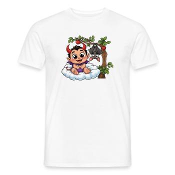 Teufelchen auf Wolke - Männer T-Shirt - Weiß - Vorne - AI Model Male 178 dark (178cm)