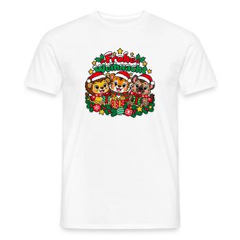 Frohe Weihnacht Tiere - Männer T-Shirt - Weiß - Vorne - AI Model Male 178 dark (178cm)