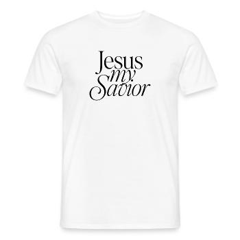 Jesus_my_Savior_Black - Männer T-Shirt - Weiß - Vorne - AI Model Male 178 dark (178cm)