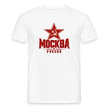 Moskau - Russland - Soviet-Union - Roter Stern - Männer T-Shirt - Weiß - Vorne - AI Model Male 178 dark (178cm)