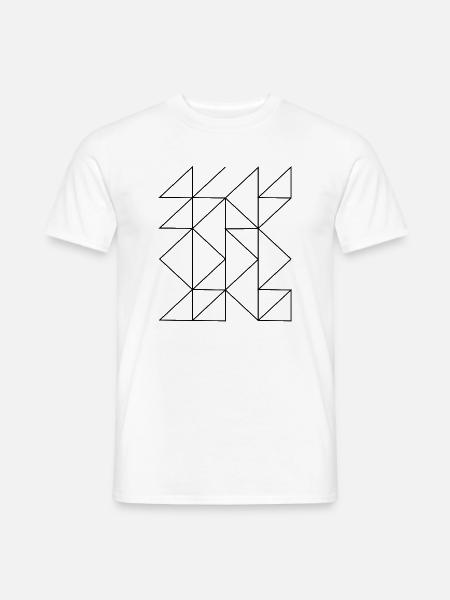Geometrische Linienzusammensetzung - Männer T-Shirt - Weiß