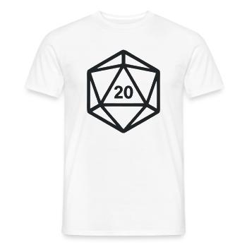 D20 Wuerfel Rollenspiel Grafik - Männer T-Shirt - Weiß - Vorne - AI Model Male 178 dark (178cm)