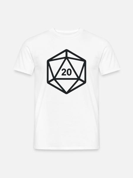 D20 Wuerfel Rollenspiel Grafik - Männer T-Shirt - Weiß