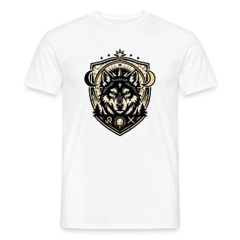 Wolf Crest Geometric Shield - Männer T-Shirt - Weiß - Vorne - AI Model Male 178 dark (178cm)