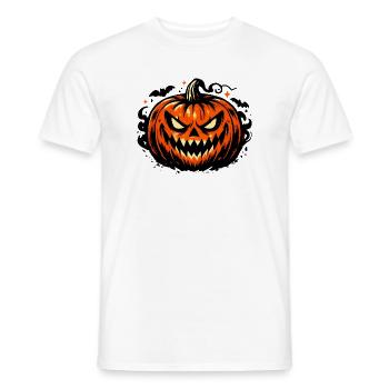 Grimmiges Kürbisgesicht Halloween - Männer T-Shirt - Weiß - Vorne - AI Model Male 178 dark (178cm)