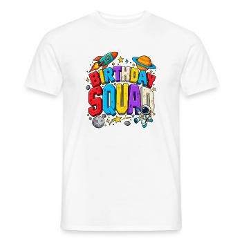 Birthday Squad Space Astronaut Moon Stars - Männer T-Shirt - Weiß - Vorne - AI Model Male 178 dark (178cm)