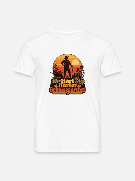 Hart Härter Gemüsegärtner - Männer T-Shirt - Weiß