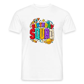 Geburtstagstrupp: Raumschiff Mondsterne - Männer T-Shirt - Weiß - Vorne - AI Model Male 178 dark (178cm)