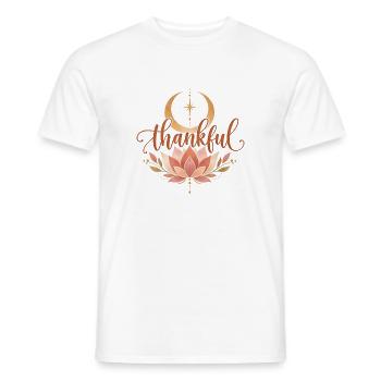 Dankbarkeit Achtsamkeit Lotusblüte Boho - Männer T-Shirt - Weiß - Vorne - AI Model Male 178 dark (178cm)
