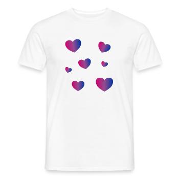 Bi Pride Herzen - Männer T-Shirt - Weiß - Vorne - AI Model Male 178 dark (178cm)