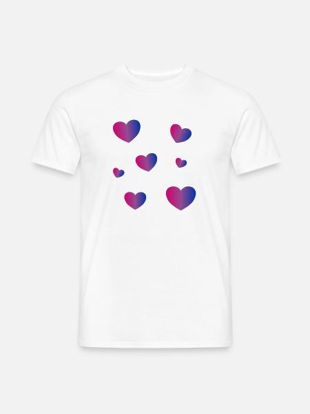 Bi Pride Herzen - Männer T-Shirt - Weiß