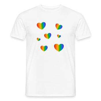 Rainbow Hearts LGBT-Stolz - Männer T-Shirt - Weiß - Vorne - AI Model Male 178 dark (178cm)