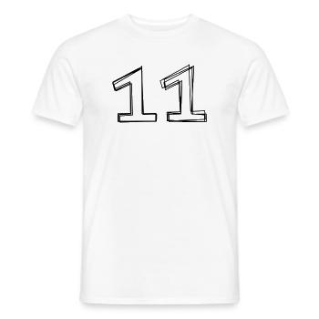 Zahl 11 handgezeichnet - Männer T-Shirt - Weiß - Vorne - AI Model Male 178 dark (178cm)
