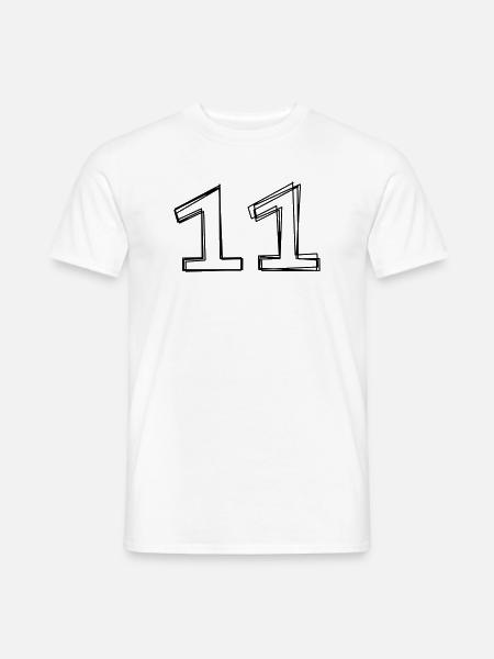 Zahl 11 handgezeichnet - Männer T-Shirt - Weiß