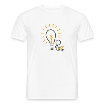 Im Schatten einer Idee (für helle Hintergründe) - Männer T-Shirt - Weiß - Vorne - AI Model Male 178 dark (178cm)