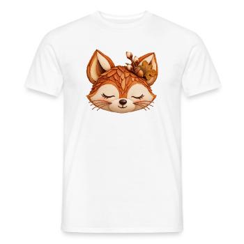 Niedlicher Fuchs im Herbstlaub  - Männer T-Shirt - Weiß - Vorne - AI Model Male 178 dark (178cm)
