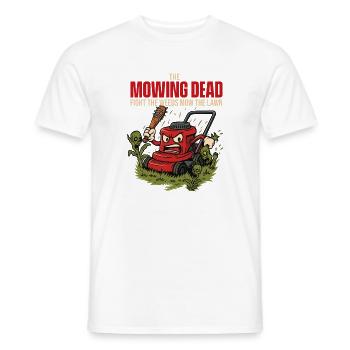 The Moging Dead – Lustige Rasenmähen von Zombie-Unkräutern - Männer T-Shirt - Weiß - Vorne - AI Model Male 178 dark (178cm)