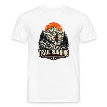Trailrunning – Berge und Wege - Männer T-Shirt - Weiß - Vorne - AI Model Male 178 dark (178cm)