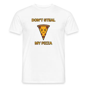Pizza – Don’t steal my pizza – lustiger Spruch - Männer T-Shirt - Weiß - Vorne - AI Model Male 178 dark (178cm)