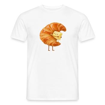 KuschelCroissant Butterfreund - Männer T-Shirt - Weiß - Vorne - AI Model Male 178 dark (178cm)