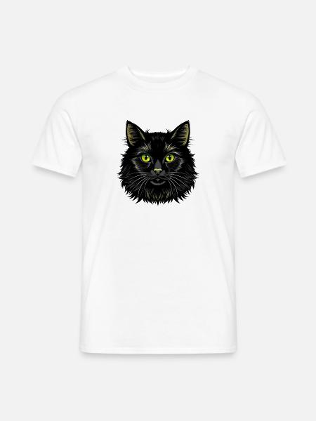 Flauschiges Katzengesicht - Männer T-Shirt - Weiß