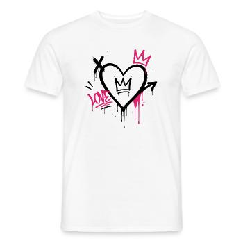 Graffiti-Herz mit rosa Krone - Männer T-Shirt - Weiß - Vorne - AI Model Male 178 dark (178cm)
