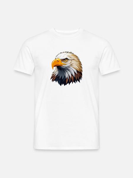 Kopf des Weißkopfseeadlers - Männer T-Shirt - Weiß