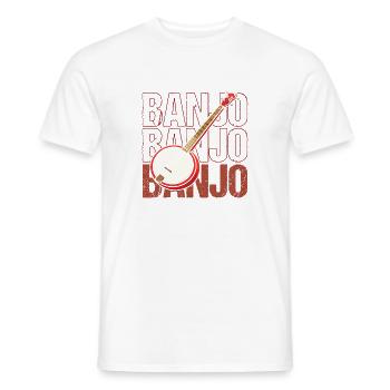 Banjo Beat Retro Illustration - Männer T-Shirt - Weiß - Vorne - AI Model Male 178 dark (178cm)