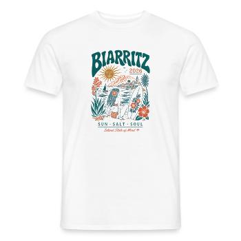 Biarritz 2026 Surf Insel Vibes - Männer T-Shirt - Weiß - Vorne - AI Model Male 178 dark (178cm)