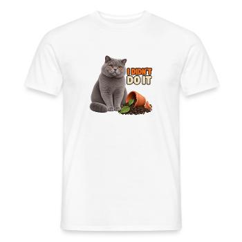 I Didn't Do It – Unschuldige Katze - Männer T-Shirt - Weiß - Vorne - AI Model Male 178 dark (178cm)