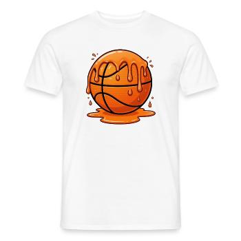 Zerschmelzender orangefarbener Basketball-Splash - Männer T-Shirt - Weiß - Vorne - AI Model Male 178 dark (178cm)