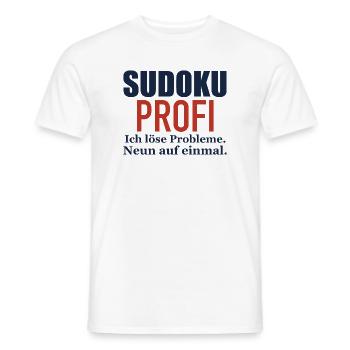 Sudoku Profi – Ich löse Probleme - Männer T-Shirt - Weiß - Vorne - AI Model Male 178 dark (178cm)