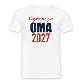 Befördert zur Oma 2027 - Männer T-Shirt - Weiß - Vorne - AI Model Male 178 dark (178cm)