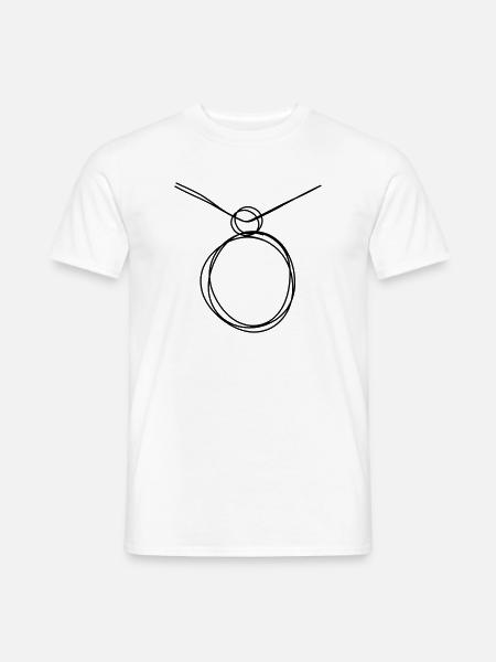 Medaillon handgezeichnet - Männer T-Shirt - Weiß