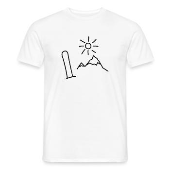 Snowboard Design mit Bergen und Sonne - Männer T-Shirt - Weiß - Vorne - AI Model Male 178 dark (178cm)