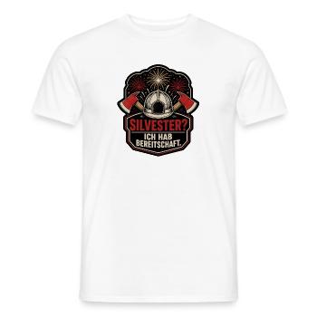 Silvester Ich hab Bereitschaft Feuerwehr Shirt - Männer T-Shirt - Weiß - Vorne - AI Model Male 178 dark (178cm)