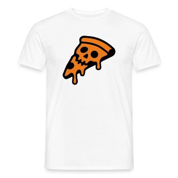 Pizza Totenkopf Halloween Grafik - Männer T-Shirt - Weiß - Vorne - AI Model Male 178 dark (178cm)