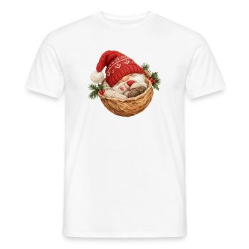 Schlafender Wichtel in der Walnuss  - Männer T-Shirt - Weiß - Vorne - AI Model Male 178 dark (178cm)