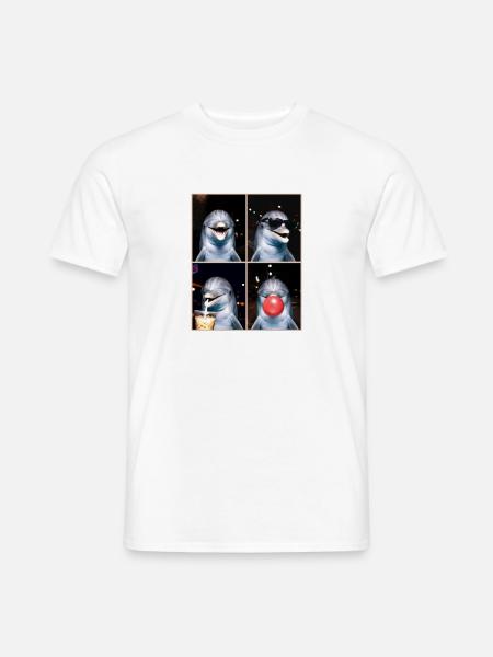 Delfine Delfin - Männer T-Shirt - Weiß