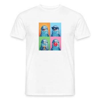 Delfine Delfin - Männer T-Shirt - Weiß - Vorne - AI Model Male 178 dark (178cm)