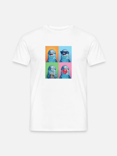 Delfine Delfin - Männer T-Shirt - Weiß