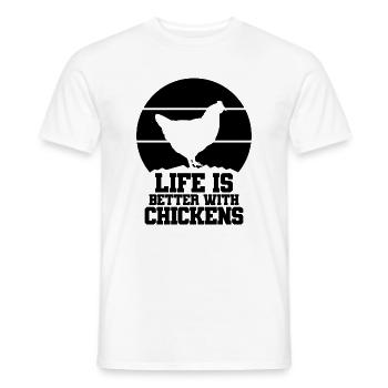 Huhn Spruch Humor - Männer T-Shirt - Weiß - Vorne - AI Model Male 178 dark (178cm)