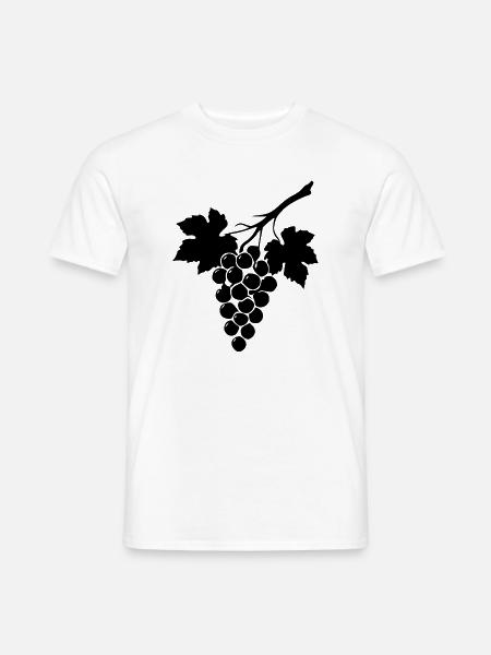 Wein Weinrebe Weintrauben schwarz Geschenk - Männer T-Shirt - Weiß