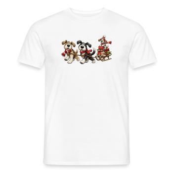 🎁 Weihnachts-Schlittenhunde - Männer T-Shirt - Weiß - Vorne - AI Model Male 178 dark (178cm)