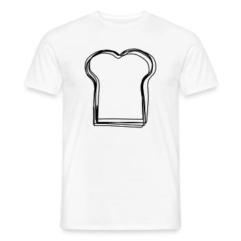 Brotscheibe handgezeichnet - Männer T-Shirt - Weiß - Vorne - AI Model Male 178 dark (178cm)