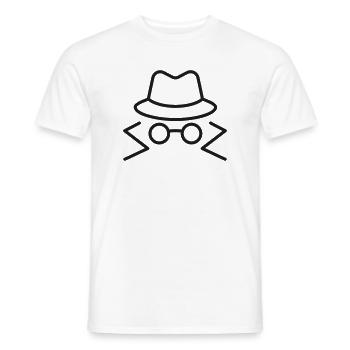 Spionenhut-und-Brillen-Linien-Symbol - Männer T-Shirt - Weiß - Vorne - AI Model Male 178 dark (178cm)